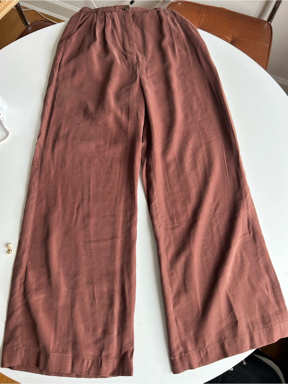 WeWoreWhat Wide-Leg High-Waist Pants in Chocolate Brown - Picture 2 of 5
